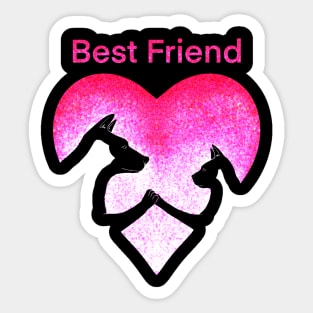 Dog and cat best friend love Sticker